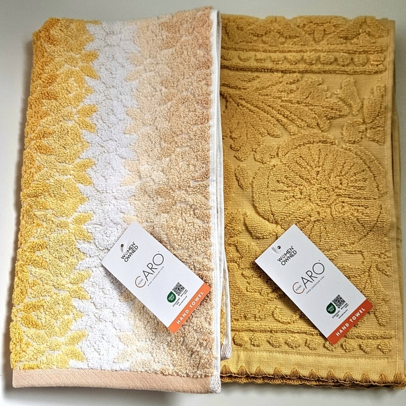 Other - 2x Caro Textured Pattern Handtowels